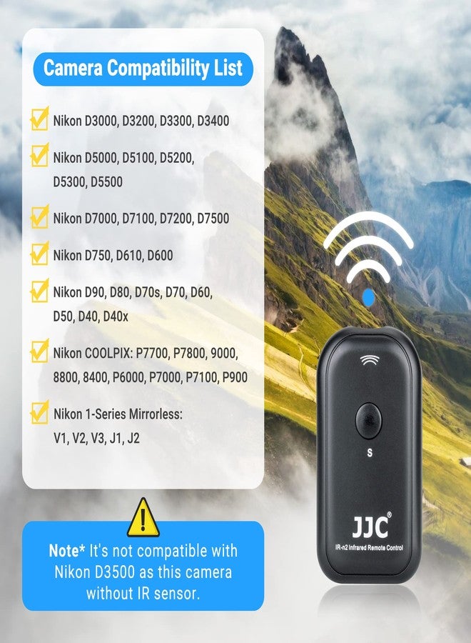 جي جي سي جهاز تحكم عن بعد لاسلكي بالأشعة تحت الحمراء من JJC، بديل لجهاز Nikon ML-L3، متوافق مع كاميرات Nikon D750، D610، D3400، D3300، D3200، D7500، D7200، D7100، D5500، D5300، D5200، D90، D80، Coolpix P900، P7800، P7700 - Image 3